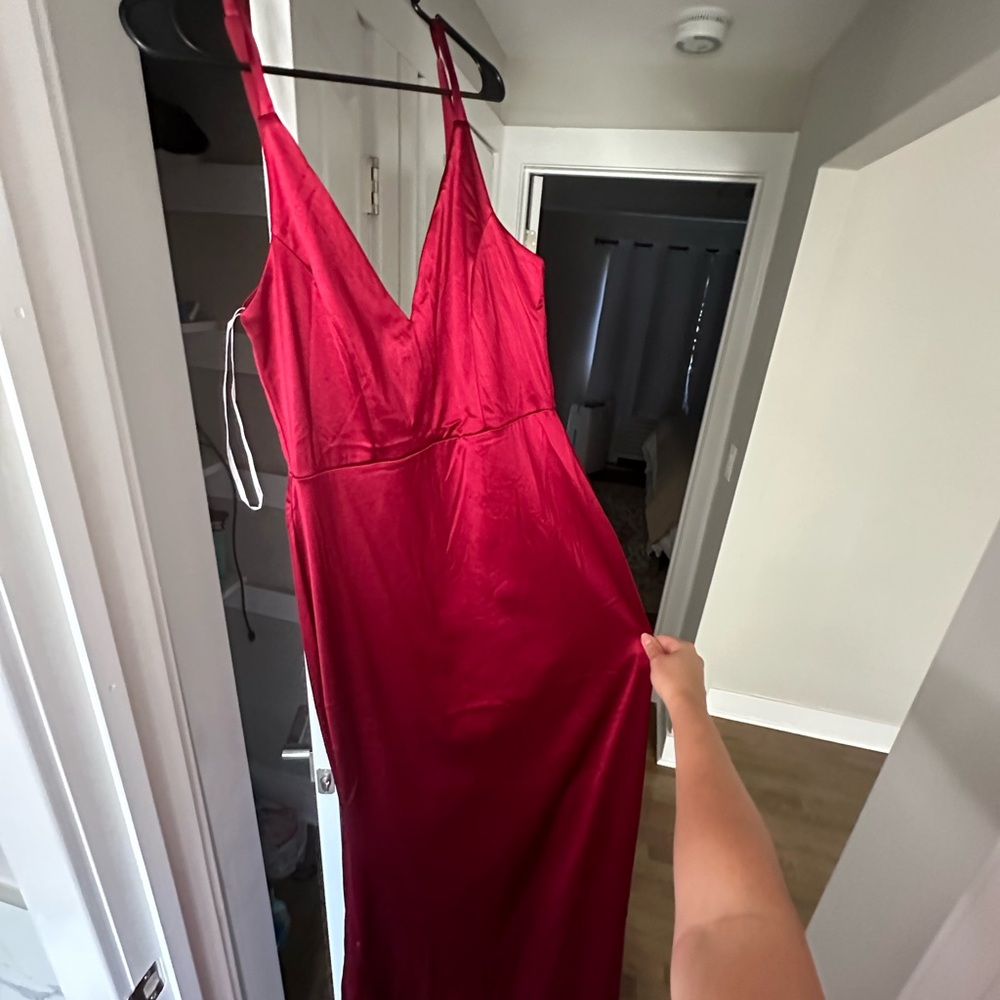 Lulus red satin dress